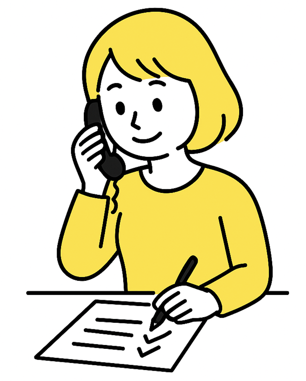 計画を立てる女性のイラスト